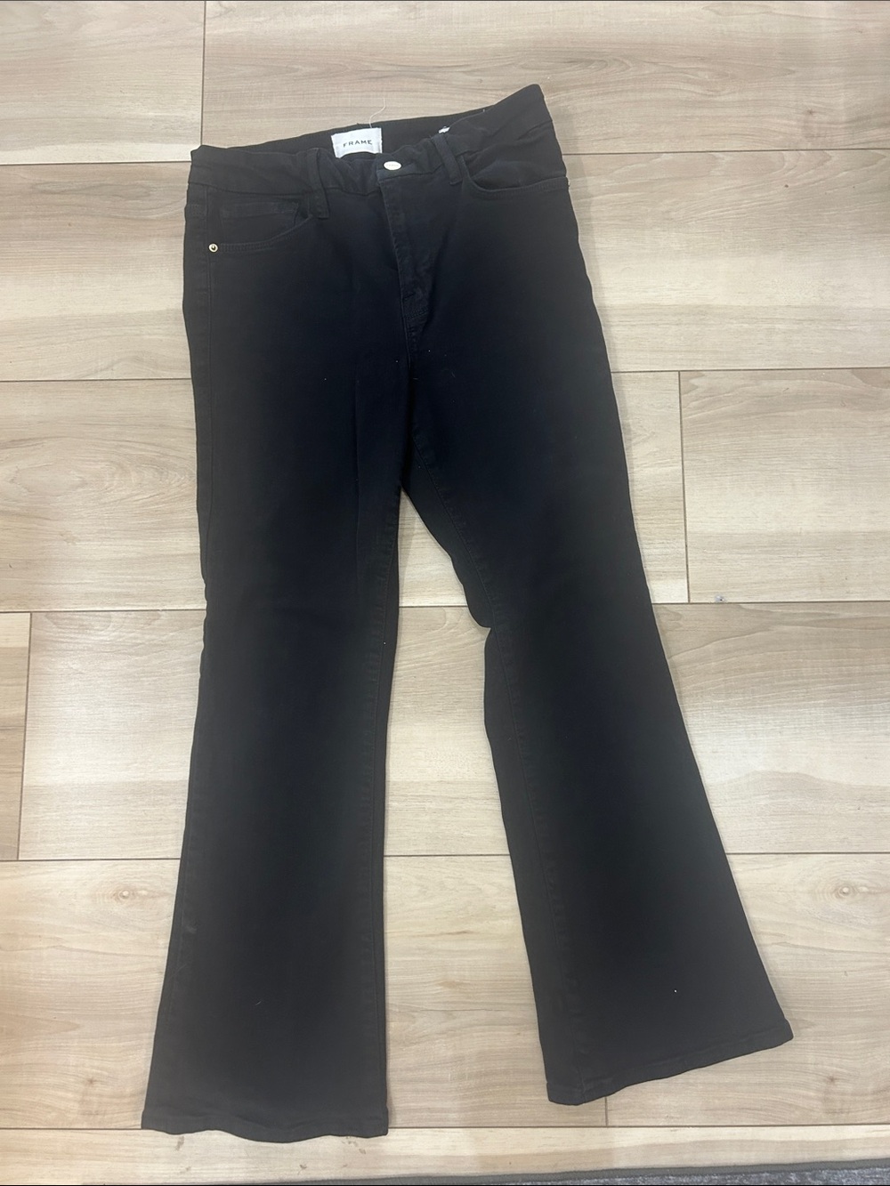Frame Denim Black Flare Jeans